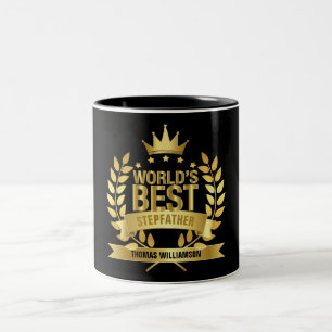 Caneca De Café Em Dois Tons Melhor Padrasto do Mundo Preto