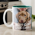 Caneca De Café Em Dois Tons Melhor Pai de Cachorro Alguma Vez Personalizado Fo<br><div class="desc">Este design simples e clássico é composto por tipografia serif e adiciona uma foto personalizada</div>