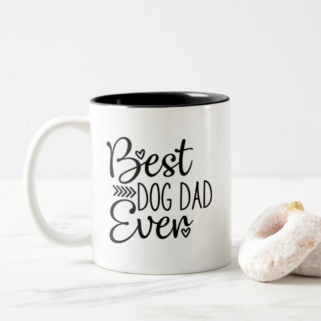 Caneca De Café Em Dois Tons Melhor Pai de Cachorro de Todos (Com Donut)