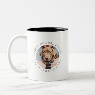 Caneca De Café Em Dois Tons Melhor Pai de Cachorro de Todos os Tempos Elegante