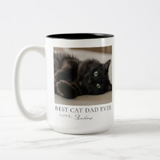 Caneca De Café Em Dois Tons Melhor Pai de Gato de Sempre Foto Dupla Face