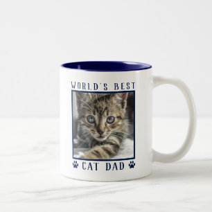 Caneca De Café Em Dois Tons Melhor Pai de Gato do Mundo Impressão de Pata Foto