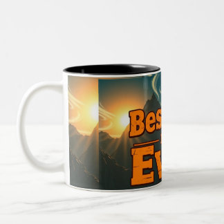 Caneca De Café Em Dois Tons Melhor Pai de sempre - Presente na paisagem da Mon