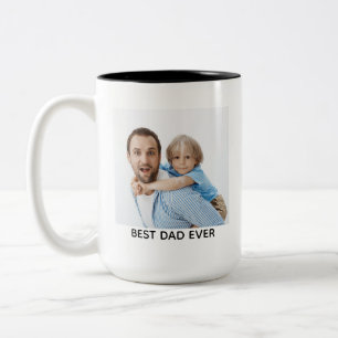 Caneca De Café Em Dois Tons Melhor Pai de Todos Foto Completa Personalizada