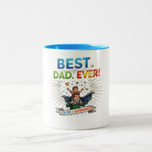 Caneca De Café Em Dois Tons Melhor Pai de Todos Ilustração do Dia dos Pais Sup