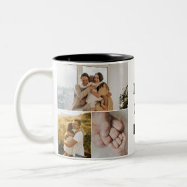 Caneca De Café Em Dois Tons Melhor Pai de Todos os Tempos 5 Colagem de Fotos