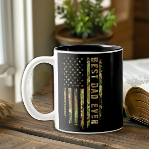 Caneca De Café Em Dois Tons Melhor Pai de Todos Patriota dos EUA Camuflagem Ba