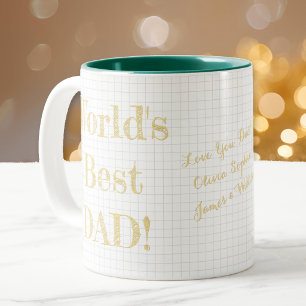 Caneca De Café Em Dois Tons Melhor Pai do Mundo Natal Aniversário Dia dos Pais