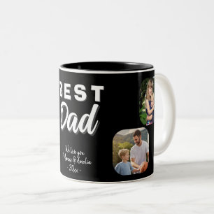 Caneca De Café Em Dois Tons Melhor Pai para Foto de Família 4