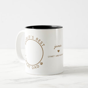 Caneca De Café Em Dois Tons Melhor Pai para gatos Duas Fotografias Dourada Tip