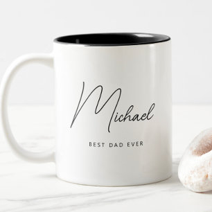 Caneca De Café Em Dois Tons Melhor Pai Personalizado Minimalista Nunca