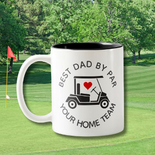 CANECA DE CAFÉ EM DOIS TONS MELHOR PAI POR PAR CARRINHO DE GOLF CORAÇÃO