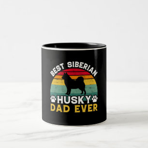 Caneca De Café Em Dois Tons Melhor Pai Siberiano Nunca, Tributo Dia de os pais