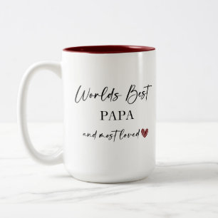 Caneca De Café Em Dois Tons Melhor Papa e o mais amado presente de fotos do mu