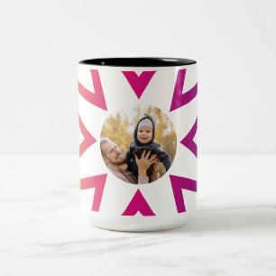 Caneca De Café Em Dois Tons Melhor Papai Neon Gradiente Radial Flor Foto