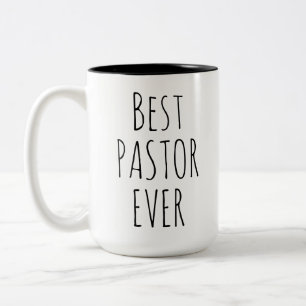 Caneca De Café Em Dois Tons Melhor Pastor de Todos os Tempos Presente para a