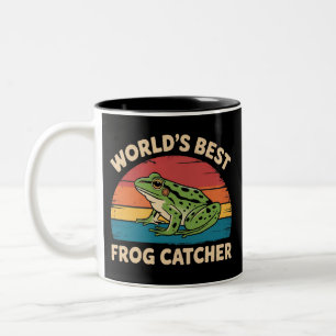 Caneca De Café Em Dois Tons Melhor Pegador de Rãs do Mundo Meme Engraçado Sarc