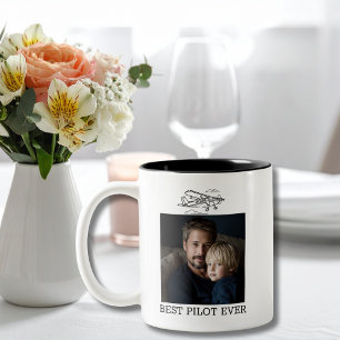 Caneca De Café Em Dois Tons Melhor Piloto de Aniversário de Todos os Tempos 2