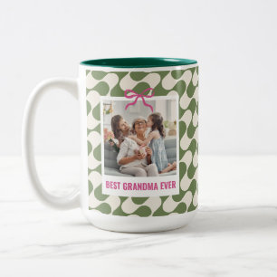 Caneca De Café Em Dois Tons Melhor presente de aniversário para avó com foto p