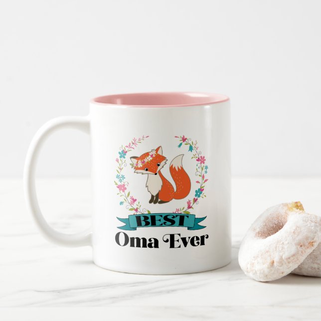 Caneca De Café Em Dois Tons Melhor Presente de Oma Nunca Vovó (Com Donut)