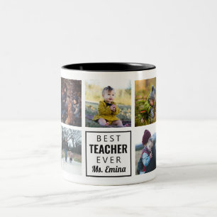 Caneca De Café Em Dois Tons Melhor Professor já personalizado Mug de fotos