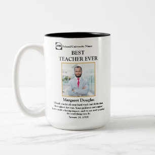Caneca De Café Em Dois Tons Melhor Professora Alguma Vez Foto e Mensagem de Ag