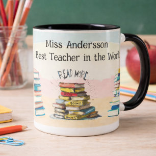 Caneca De Café Em Dois Tons Melhor Professora da Ilustração Mundial