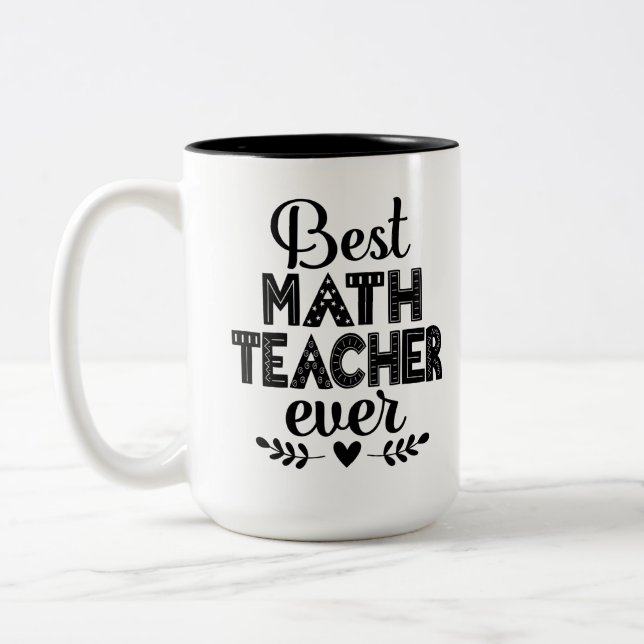 Caneca De Café Em Dois Tons Melhor Professora De Matemática De Sempre (Esquerda)
