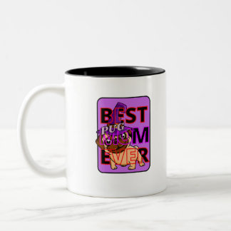 Caneca De Café Em Dois Tons Melhor Pug Mãe Nunca