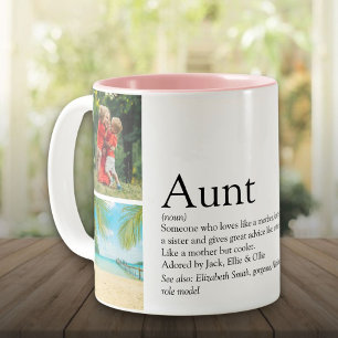 Caneca De Café Em Dois Tons Melhor Tia de Todos os Tempos Definição 4 Colagem 