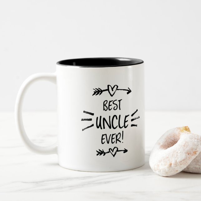 Caneca De Café Em Dois Tons Melhor Tio de Todos (Com Donut)
