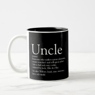 Caneca De Café Em Dois Tons Melhor Tio do Mundo Funcle Definição Moderna Preta