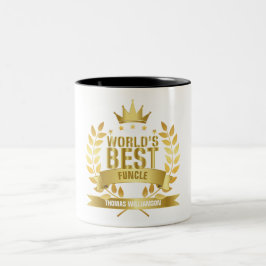 Caneca De Café Em Dois Tons Melhor Tio Funcle do Mundo Ouro