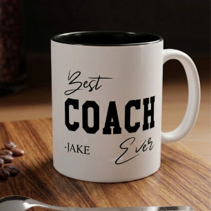 Caneca De Café Em Dois Tons Melhor Treinador de Todos os Tempos Presente Perso