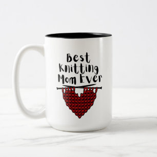 Caneca De Café Em Dois Tons Melhor tricô para a mamãe