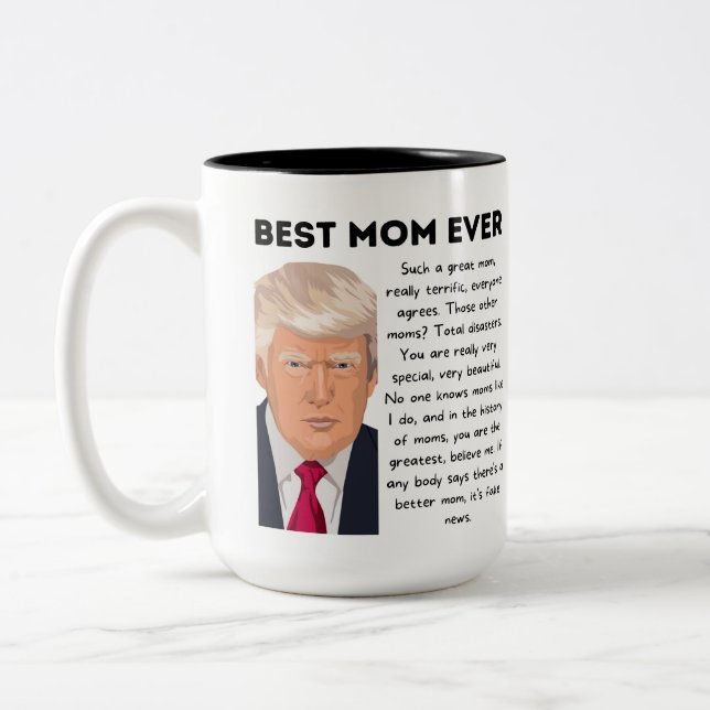 Caneca De Café Em Dois Tons Melhor Trump da mamãe (Esquerda)
