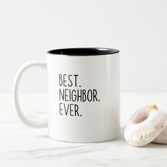 Caneca De Café Em Dois Tons melhor vizinho de sempre (Com Donut)