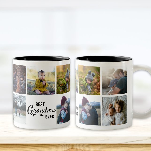 Caneca De Café Em Dois Tons Melhor Vovó já Personalizada Mug de Fotografia (Criador carregado)