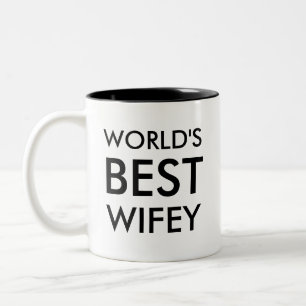Caneca De Café Em Dois Tons Melhor Wifey Mug do Mundo   Denda de dia de São V