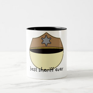 Caneca De Café Em Dois Tons Melhor xerife feito sob encomenda nunca