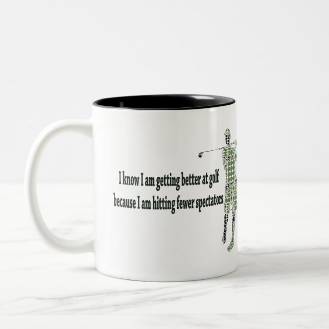 Caneca De Café Em Dois Tons Melhorando no Golf (Esquerda)