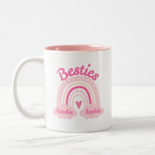 Caneca De Café Em Dois Tons Melhores Amigas Foto & Nome Personalizados
