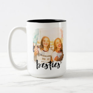 Caneca De Café Em Dois Tons Melhores Amigas Foto Personalizada