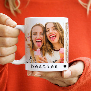 Caneca De Café Em Dois Tons Melhores Amigos 3 Colagem de Fotos Amizade de Melh