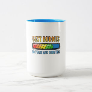 Caneca De Café Em Dois Tons Melhores Amigos 50 Anos e Contando