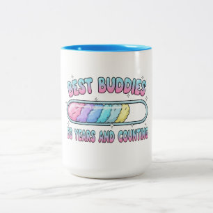 Caneca De Café Em Dois Tons Melhores Amigos 50 Anos e Contando