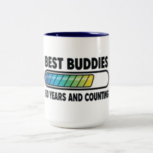 Caneca De Café Em Dois Tons Melhores Amigos 50 Anos e Continuando