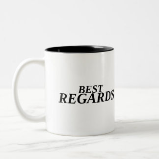 Caneca De Café Em Dois Tons Melhores Cumprimentos Minimalista Grande
