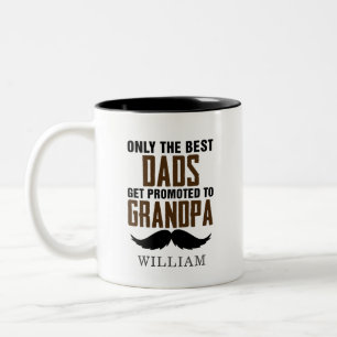 Caneca De Café Em Dois Tons Melhores Pais Para o Avô Anúncio de Novo Bebê Pers
