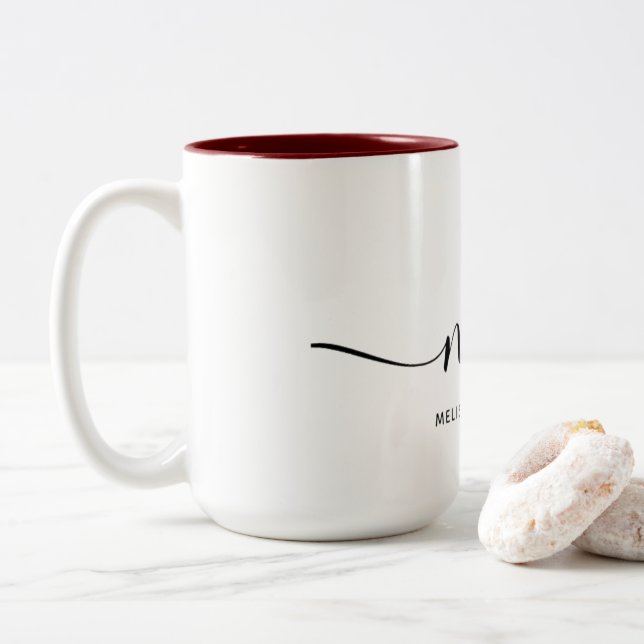 Caneca De Café Em Dois Tons Melissa Hamilton Mug (Com Donut)